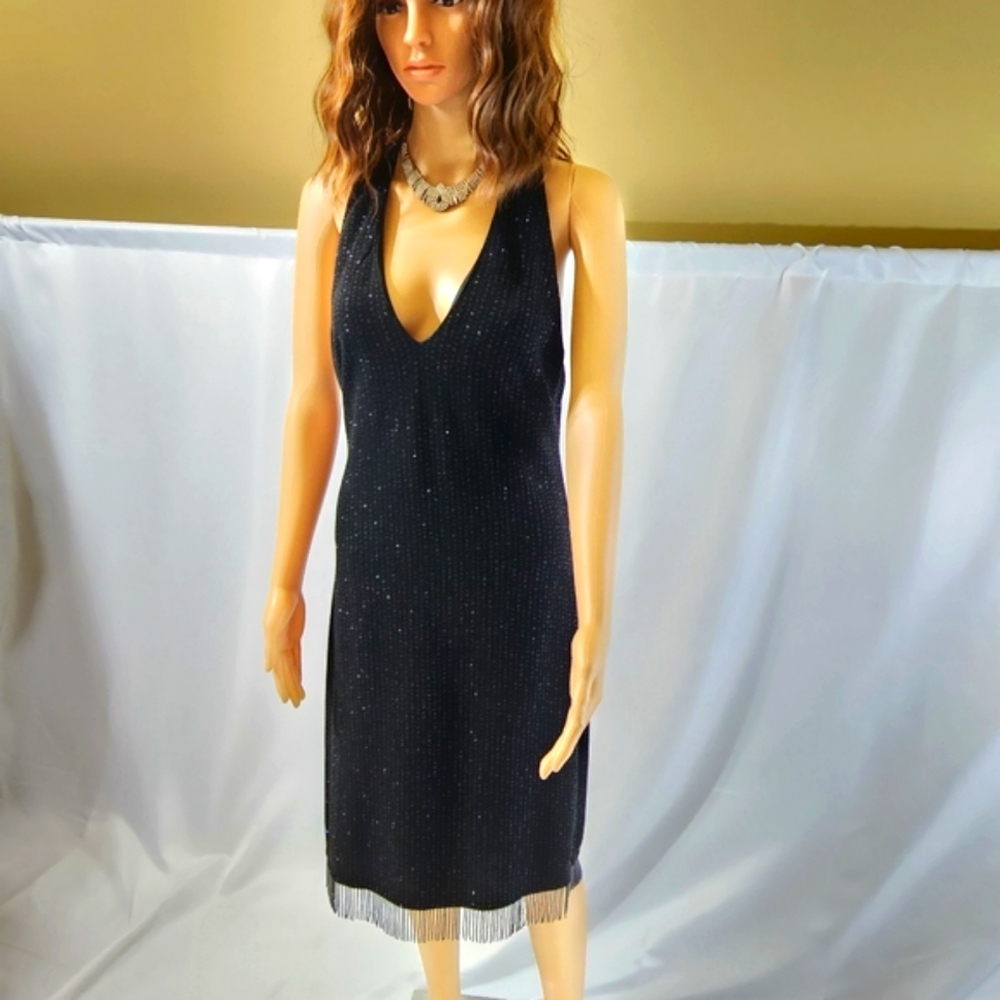 Little black dress halter dress size 13-14 by Bari Jay vintage dress classic - Picture 5 of 15